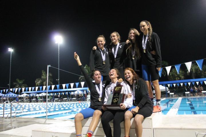 Gulliver Girls Swimming take home the State Championship title 