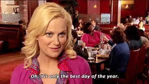 Fictional character, Leslie Knope from TV show Parks and Recreation. In the show, Knope creates a day as Galentines Day to celebrate friendships. This is a captioned screenshot from the Galentines Day episode of the show (Season 2, episode 16), where Knope describes Galentines Day as only the best day of the year.