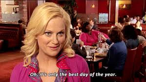 Fictional character, Leslie Knope from TV show "Parks and Recreation." In the show, Knope creates a day as "Galentine's Day" to celebrate friendships. This is a captioned screenshot from the Galentine's Day episode of the show (Season 2, episode 16), where Knope describes Galentine's Day as "only the best day of the year."