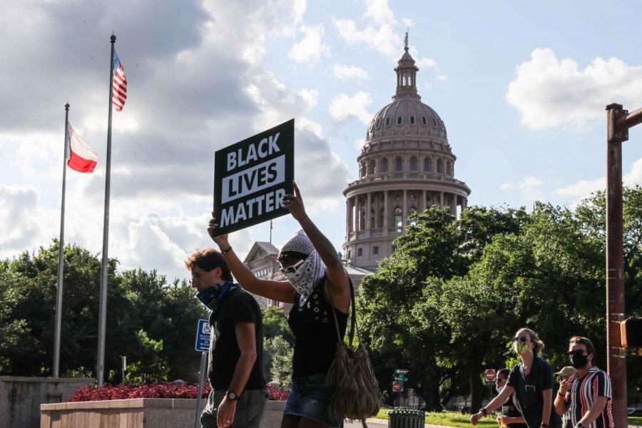 Black+Lives+Matter+protesters+are+shown+in+June+marching+toward+the+state+Capitol.