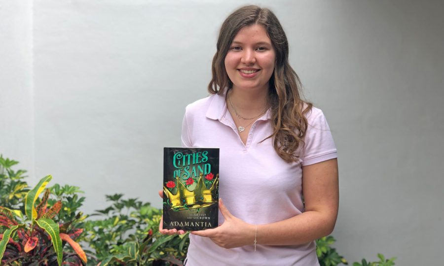 Senior Isabel Cuellar published her first novel, Cities of Sand: The Artist and the Crown in 2019 as a junior. She wrote the book as part of the Early-Bird class Intensive Writing Seminar.
