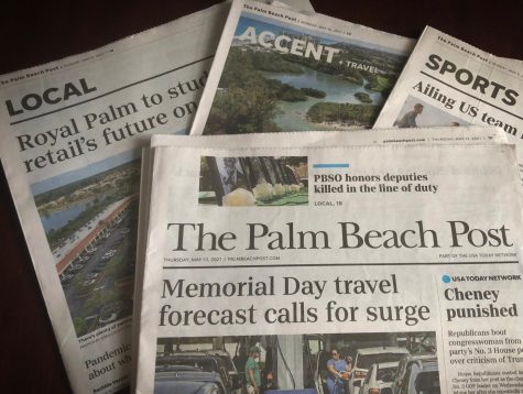 The Palm Beach Post newspaper in West Palm Beach, Florida in 2021.