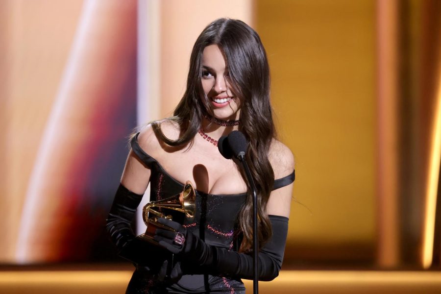 Olivia Rodrigo onstage during the 64th Annual Grammy Awards at MGM Grand Garden Arena on Sunday, April 3, 2022, in Las Vegas. (Emma McIntyre/Getty Images for The Recording Academy/TNS)