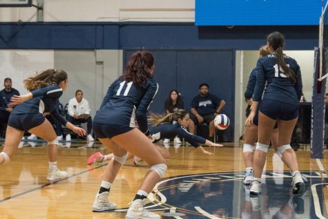 The Girls Varsity Volleyball team beats the Ransom Everglades Raiders with a final score of 3-2. Their annual game took place after school in the Blue Dungeon at 5:30.