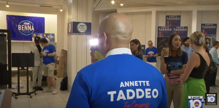 View of the Annette Taddeo office on election night. I am visible in the back left. 