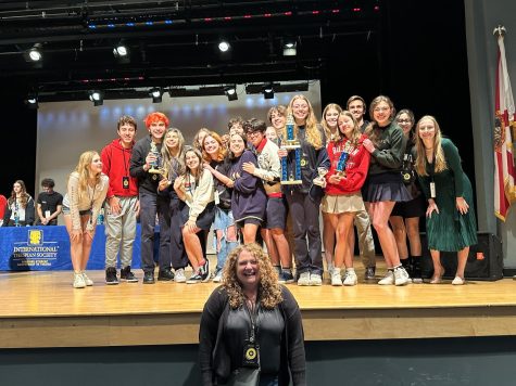 Troupe 2450 pictured at the One Acts Festival after being
awarded the State Representative Title. The troupe was awarded multiple other awards.