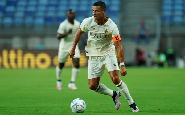 Cristiano Ronaldo of Al Nassr in action during the pre-season friendly match between Celta Vigo and Al Nassr at Estadio Algarve on July 17, 2023, in Faro, Portugal. (Gualter Fatia/Getty Images/TNS)
