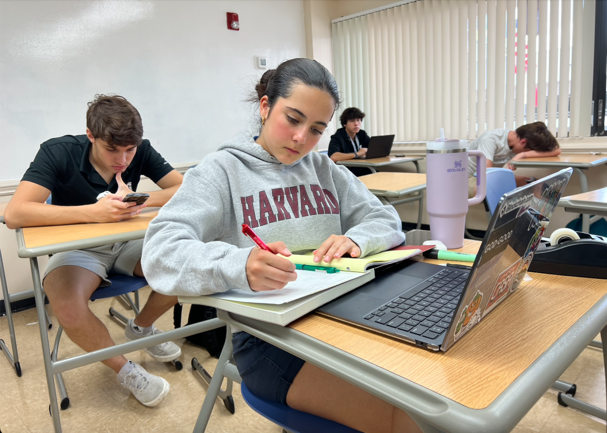 Students study and relax during advisory. Many students decide to work on homework, socialize with friends, or put their heads down during this 15 minute period. While that was not the intended purpose of the advisory block, many students spend it doing their own activities.