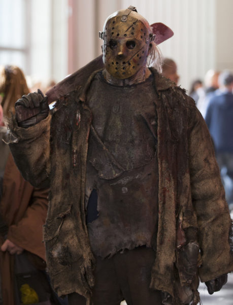 Jason Voorhees from Friday the 13th poses in costume during the first day of New York Comic Con at The Jacob K. Javits Convention Center on Oct. 8, 2015 in New York City. (Luiz Rampelotto/Pacific Press/LightRocket via Getty Images/TNS)