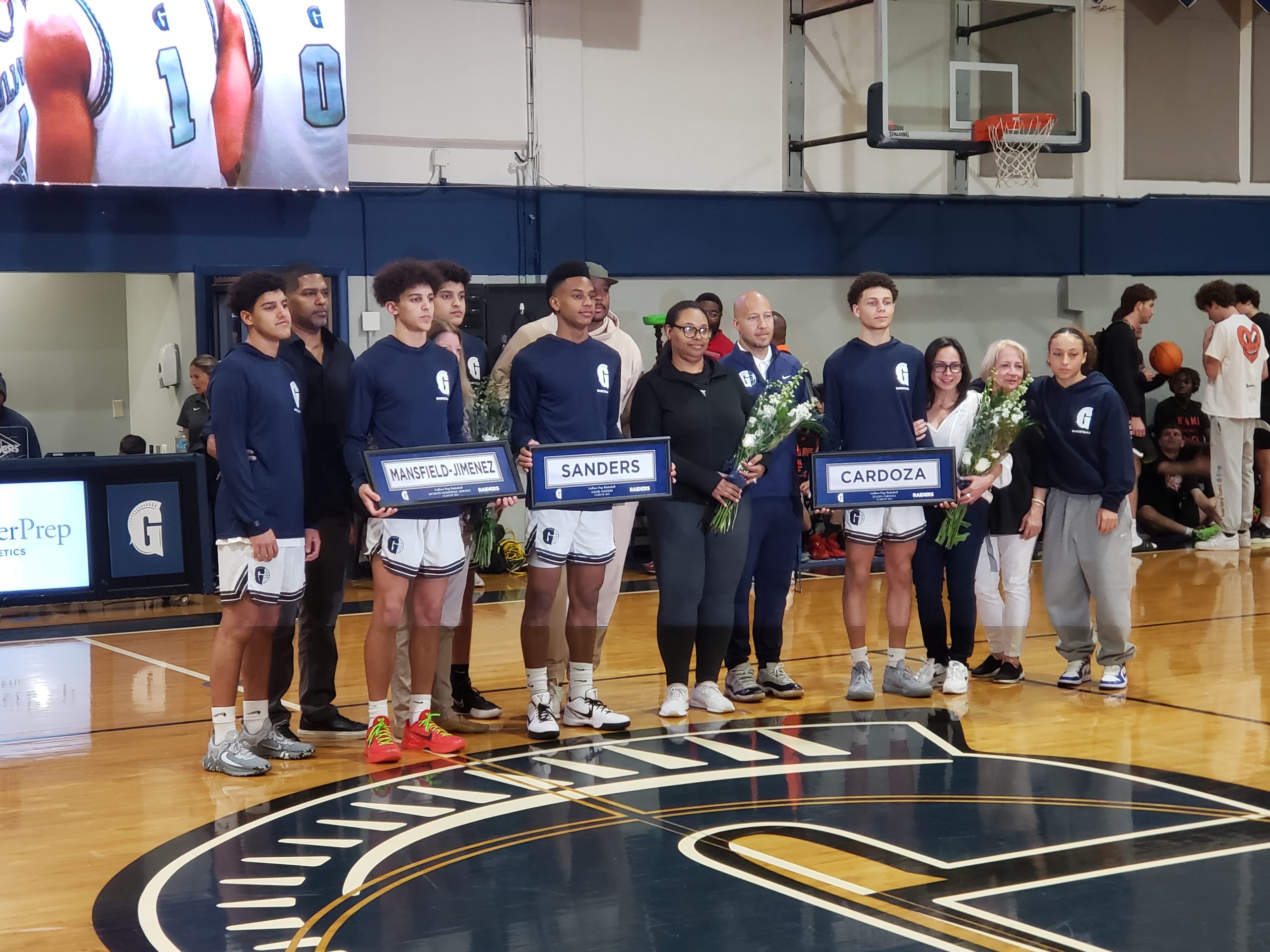 Seniors Jackson Mansfield, Amare Sanders, and Julian Cardoza all gathered for photos. They were all accompanied  by their family. They were given plaques for decoration and something to hold on to so their memory of being a Raider could last forever.