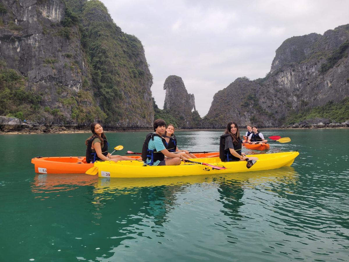 Students+kayak+in+HaLong+Bay.+After+leaving+Hanoi%2C+the+group+spent+one+night+on+a+cruise+in+HaLong+Bay.+One+of+the+many+stops+the+cruise+made+included+kayaking+and+hiking.