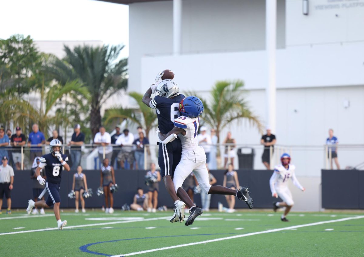 Senior defensive back/wide receiver Kenny Willams makes a play on the ball down field. Williams is able to use his speed to get himself open but has shown while with the team his abilities to make plays on the ball.