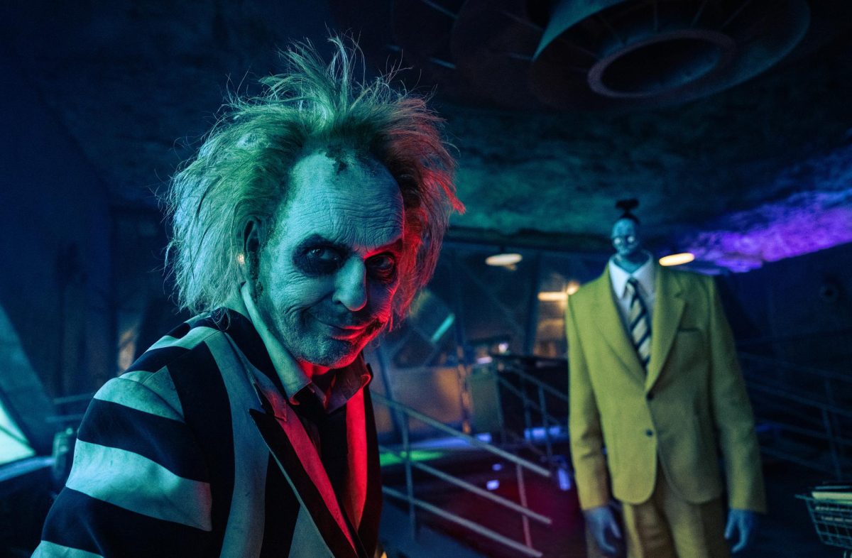 Michael Keaton in a scene from “Beetlejuice Beetlejuice.” (Parisa Taghizadeh/Warner Bros./TNS)