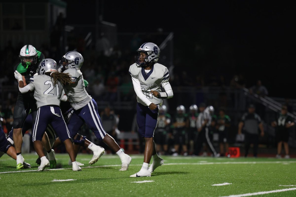 Sophomore quarterback Jonathan Walker throws a dart down field for a raider first down. 