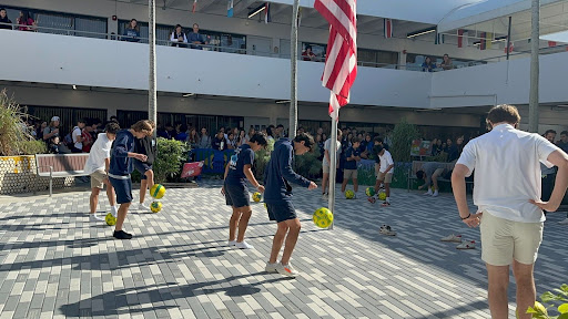 Students showcased their skills in an exciting soccer juggling competition, battling to see who could last the longest. With plenty of participants and a lively crowd cheering them on, the event was an overall success. This marks the second year the school has hosted the juggling challenge, with plans to keep the tradition alive for years to come.
Students showcased their skills in an exciting soccer juggling competition, battling to see who could last the longest. With plenty of participants and a lively crowd cheering them on, the event was an overall success. This marks the second year the school has hosted the juggling challenge, with plans to keep the tradition alive for years to come.
