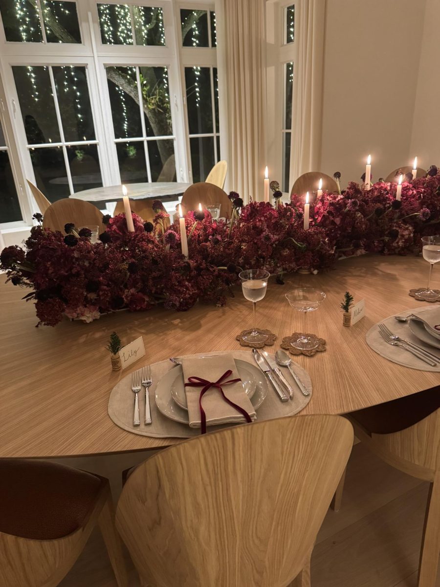 The table is set for a "Galentine's Day" celebration. Some students celebrated by having a fancy dinner with friends either at home or out.  "It was nice to spend the day which is meant to share with loved ones with my friends," freshman Ivana Di Mise said. 