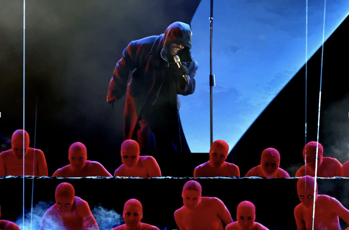 The Weeknd (center) performs onstage during the 67th Grammy Awards at Crypto.com Arena on Sunday, Feb. 2, 2025, in Los Angeles. (Kevin Winter/Getty Images for The Recording Academy/TNS)  