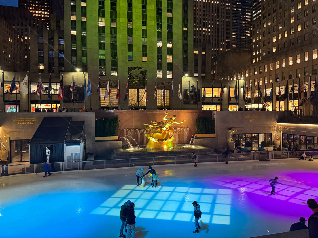 Students visited the famous Rockefeller center to go iceskating.  