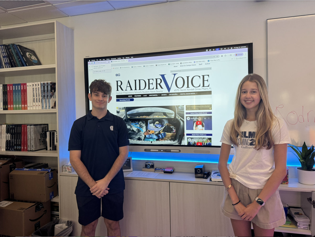 Meet your 2025-2026 Editors-in-Chief: Chase Samole and Sara Fidler, ready to lead The Raider Voice into an exciting new year. 