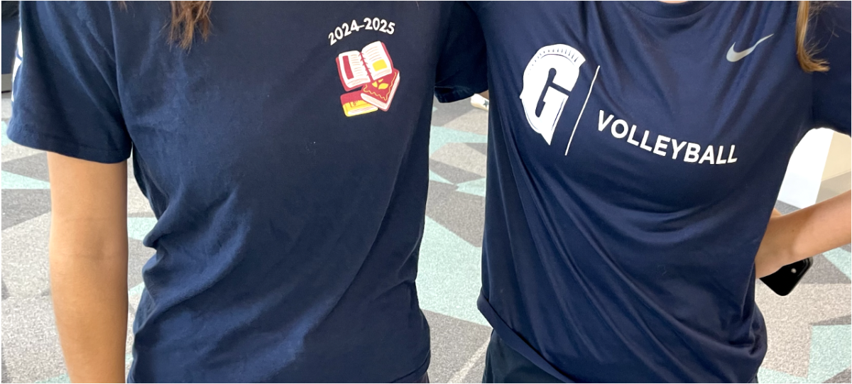 Students sport club-affiliated shirts on a Friday afternoon. The new dress code restricted such apparel to that single day. “You [students] can’t take things here á la carte,” said Dean of Student Life Tyrone Sandaal.