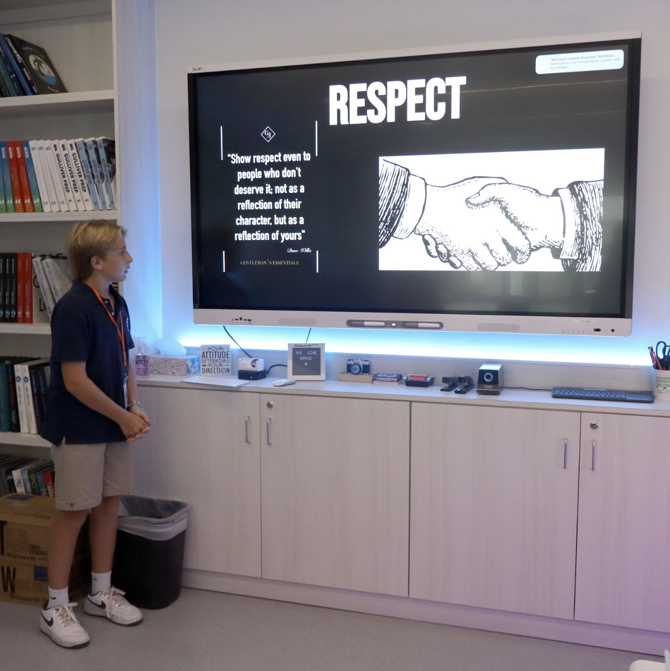 Students discuss the theme of “Respect” during a Raider Matters session. The activity was facilitated by faculty members Monica Rodriguez and Stacy Goldman as part of the school’s new character-focused program. Raider Matters sessions aim to help underclassmen reflect on ethics and personal growth in a classroom setting.
