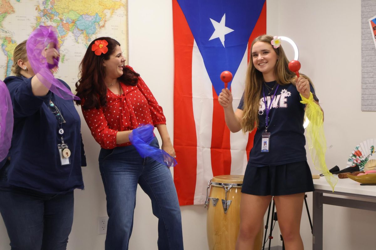 Students and faculty enjoyed a celebration of Hispanic culture at the "La Casita de Señora" event in Nelvis Calderin's Spanish 3 class. The theme focused on Puerto Rico, and featured food, games and a music playlist by Bad Bunny. Students also interviewed faculty members to learn more about their culture.
