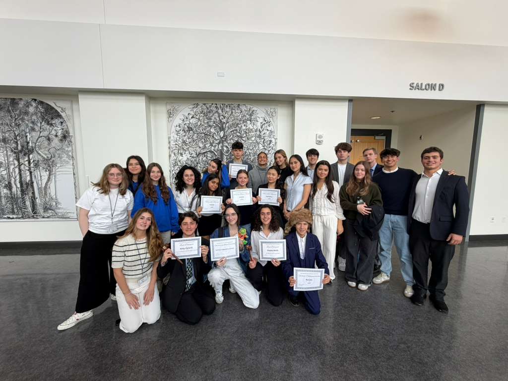 The Model UN team poses for a photo. This was the team's first time ever going to GatorMUN. The team overall did very well, with them being awarded outstanding delegation for a large group. 